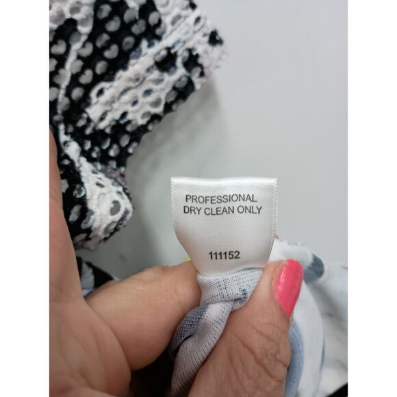 Alberto Makali Womens Wearable Art Top Medium Multi Abstract Textured 3/4 Sleeve - Picture 7 of 9